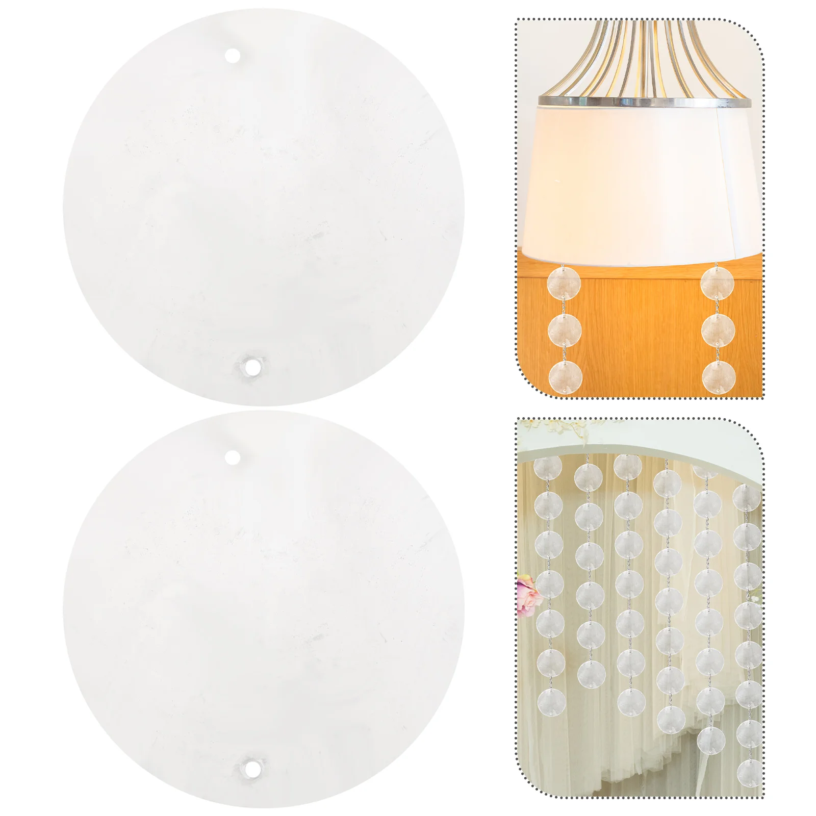 

100 Pcs Shell Sheet Decoration Round Charms Flat Holes Small Bell Material Pendants Jewelry Beads Handmade Craft