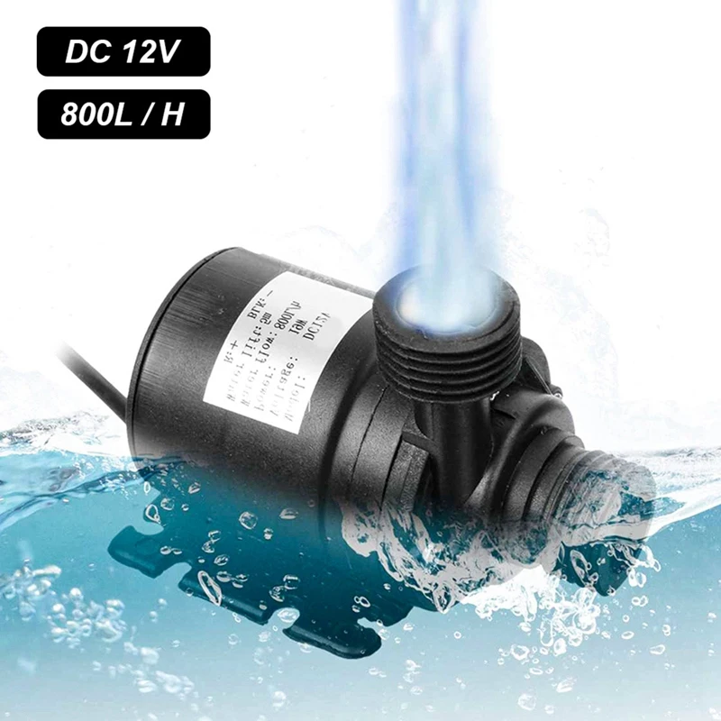 50W Plastic Water Pump 800L/H DC12V Solar Water Fountain Pump Low Noise For Family Garden Water Fountain Irrigation Pump