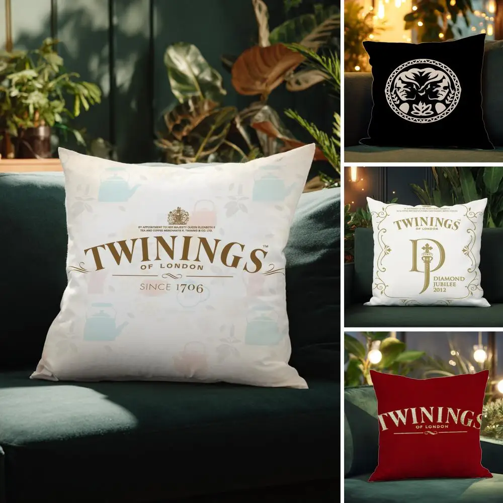 Elegante funda de almohada roja T-Twinings, cómoda funda de cojín decorativa con cremallera invisible, sedosa y elegante, para sofá cama