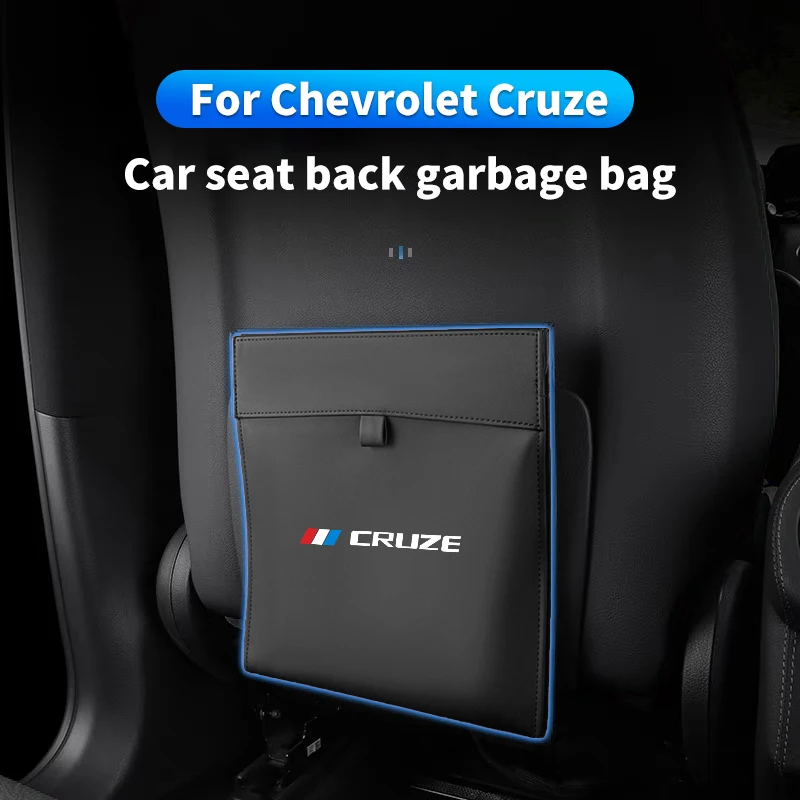 

Автомобильный мусорный бак для Chevrolet Cruze, магнитный адсорбционный мешок для мусора, кожаный вместительный подвесной карман для хранения на заднем сиденье
