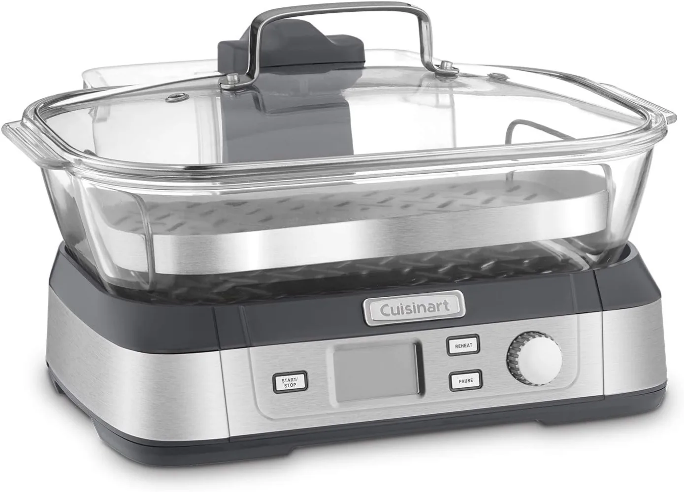 Cuisinart STM-1000 Cook Fresh Vaporiera digitale in vetro, taglia unica, acciaio inossidabile