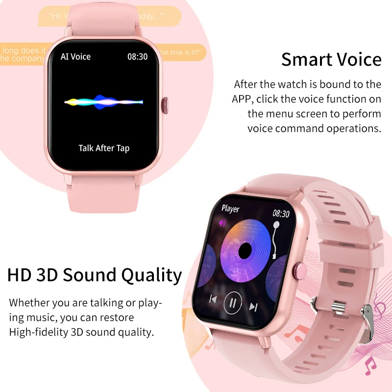 LIGE Smart Watch Women Smartwatch 2024  Bluetooth Answer Call Voice Assistant Whatsapp Reminder IP67 waterproof Men Smart Watch