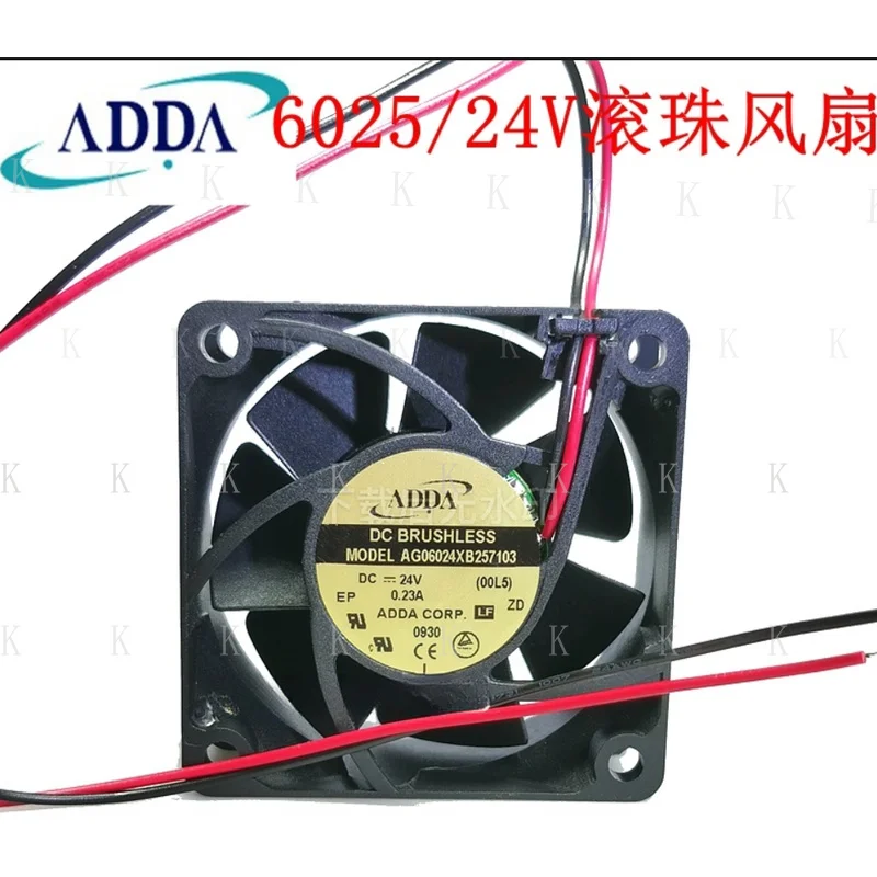 C FOR ADDA AG06024XB25710  wbr/  3 DC24V 0.23A 6025 6CM 2-Wire Inverter Cooling Fan