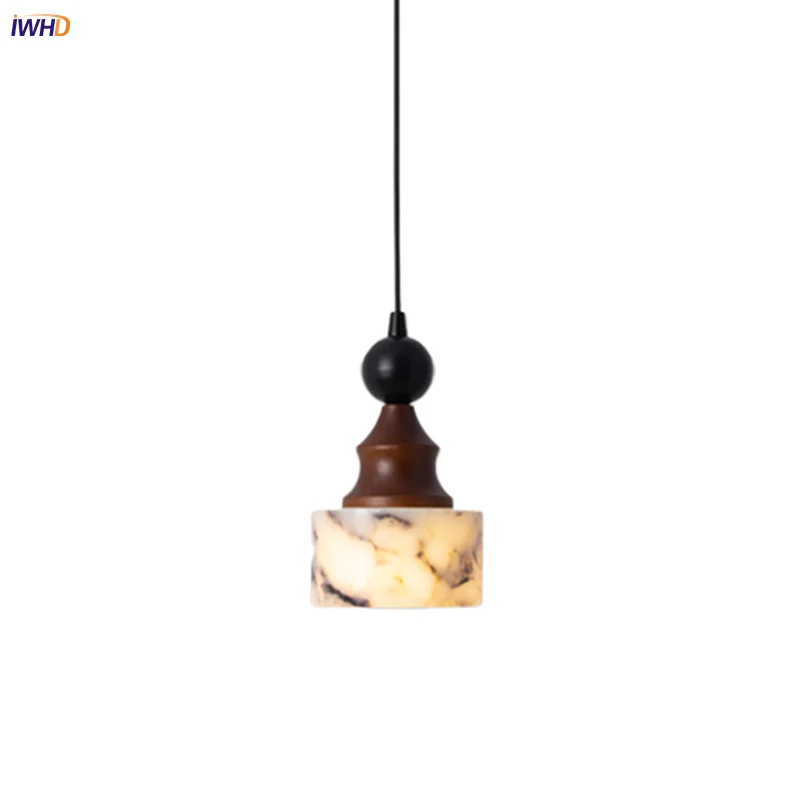 

IWHD Creative 12cm Natural Stone LED Pendant Lamp Iron Hanglamp Fixtures For Home Decor Living Dining Room 90-260v Lampara Techo