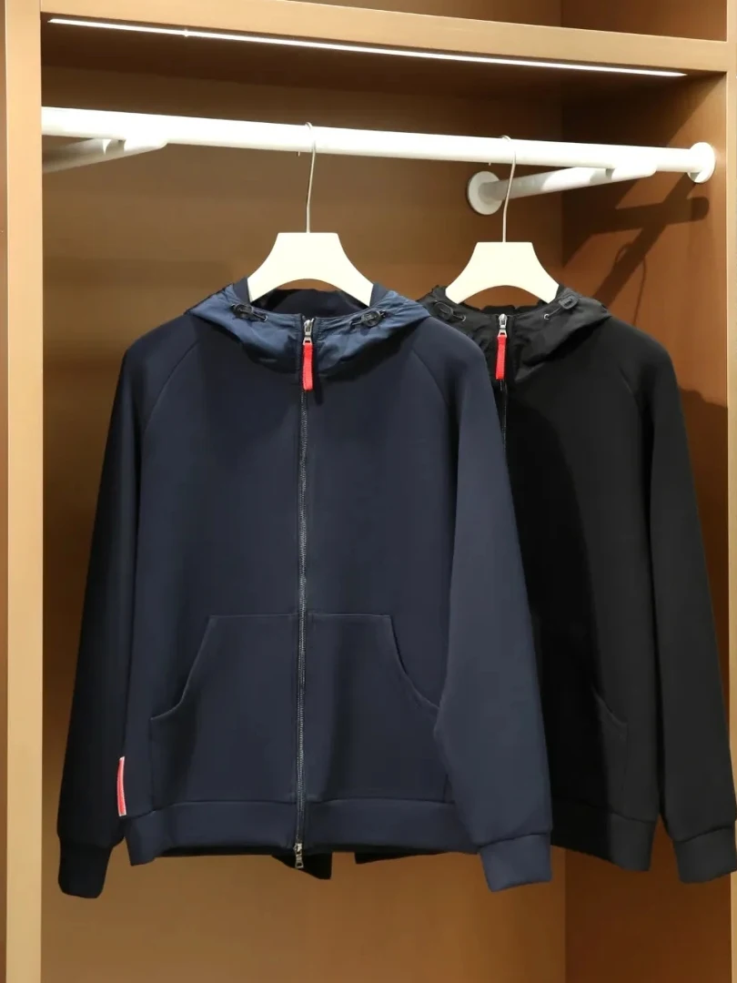 

Мужская повседневная куртка-худи из плотной ткани для города, весна-осень, простой деловой стиль, верхняя одежда