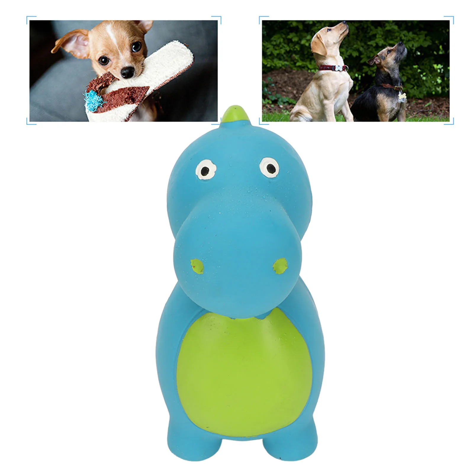 Latex Squeak Dinosaur Dog Toy Cute Cartoon Delicious Bite Relieving Anxiety Interactive Squeak Animal Dog Toy