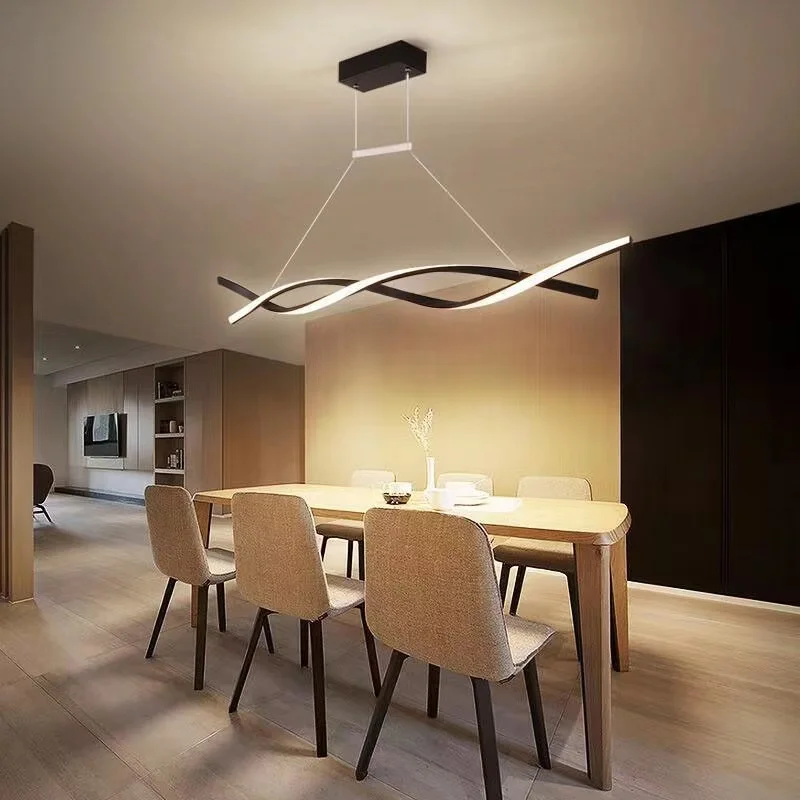 

Minimalist Nordic Led Pendant Lights For Kitchen Island Dining Room Bar Lustre Hanglamp Remote Dimming Dining Table Chandelier