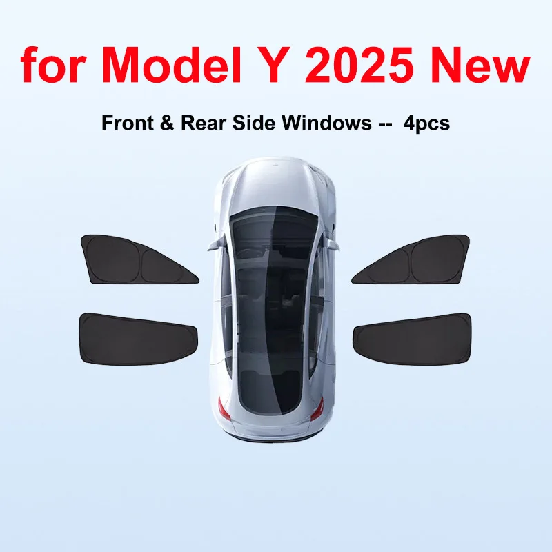 Für Tesla Model Y Juniper 2025 2026 Sonnenschutz für Vorder- und Heckscheibe, Seitenfenster-Sonnenschutz, Windschutzscheiben-Sonnenschutz, Outdoor-Camping-Zubehör