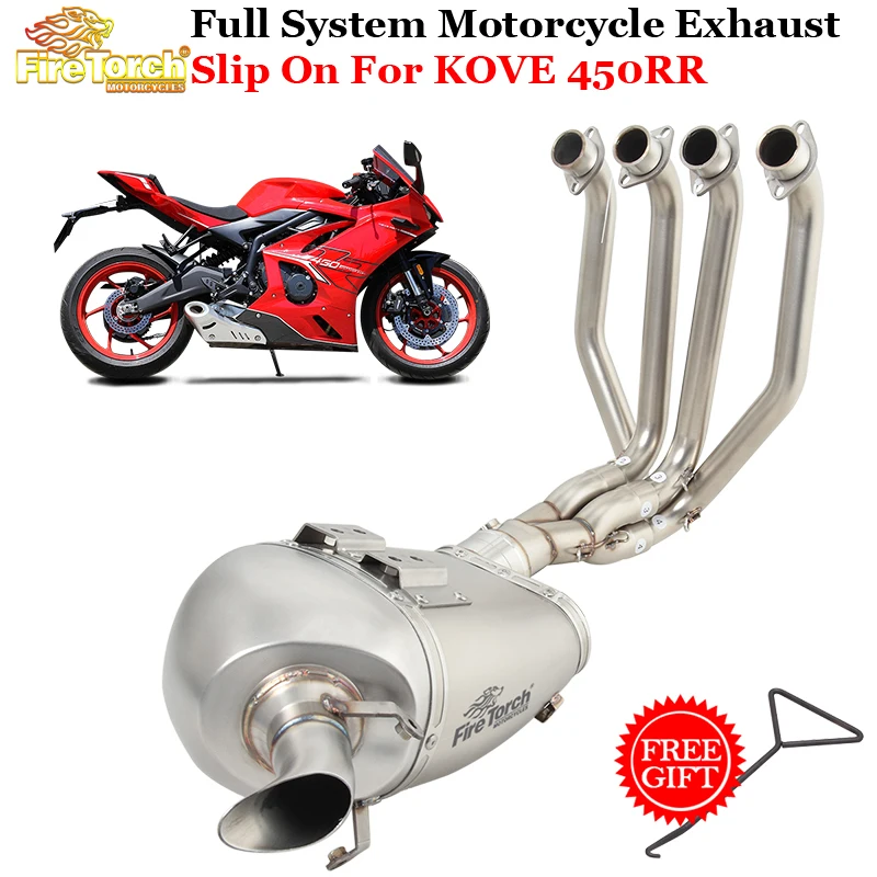 

Full Systems Motorcycle Exhaust Modified Front Link Pipe Silencer Escape Muffler Tube DB Killer For KOVE 450RR 450 RR 2023 2024