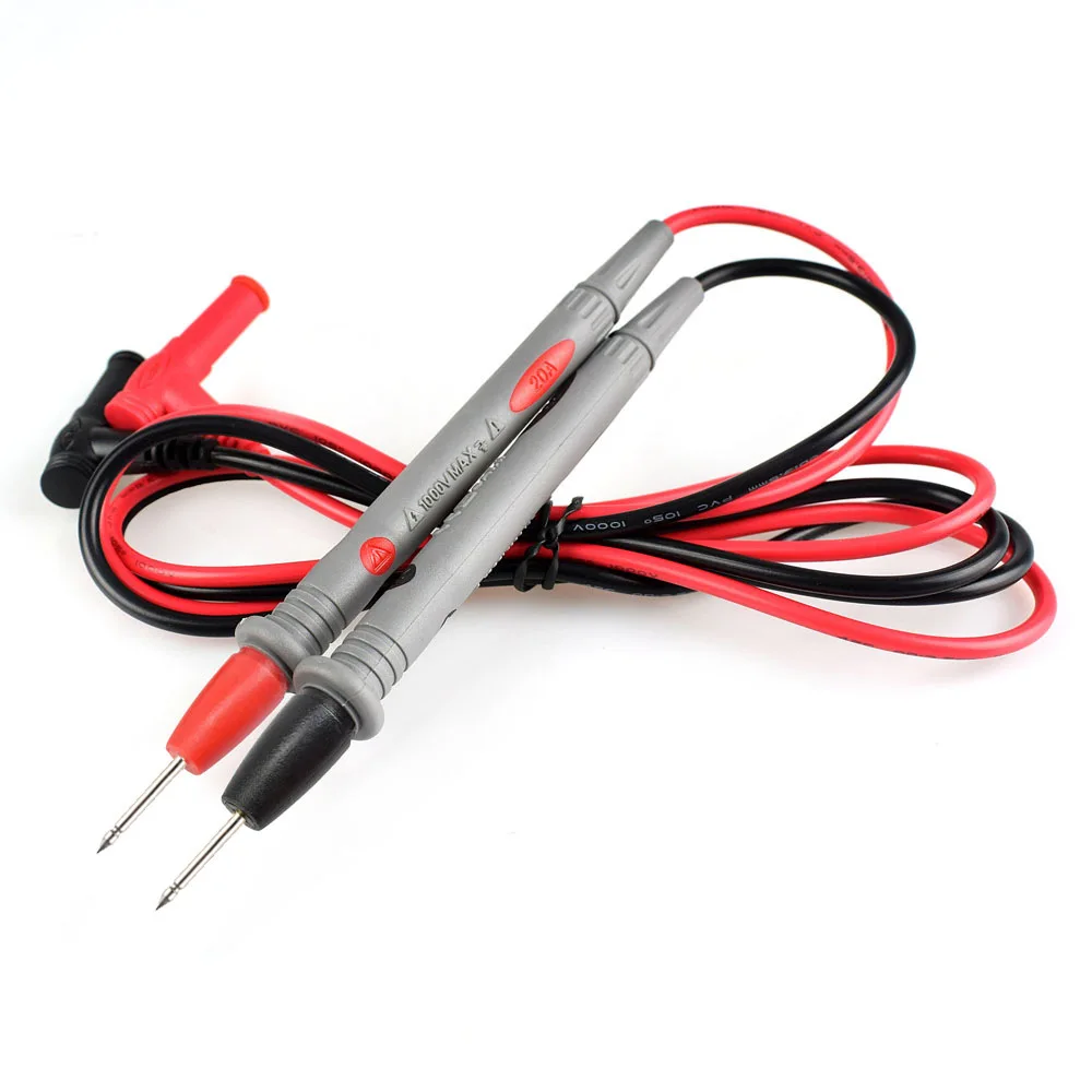 1 pair Digital Multimeter probe Soft-silicone-wire Needle-tip Universal test leads with Alligator clip For LED tester Multimetro