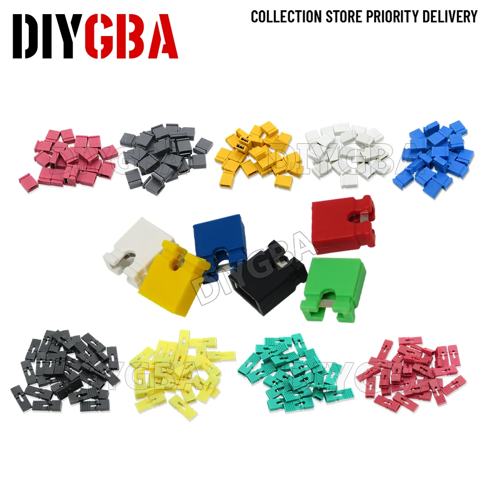 

100Pcs Jumper Cap 2.54mm Pitch Pin Header Connector Long Type Jumper Plug Cover DIY Repair Parts 6 Color For Arduino New