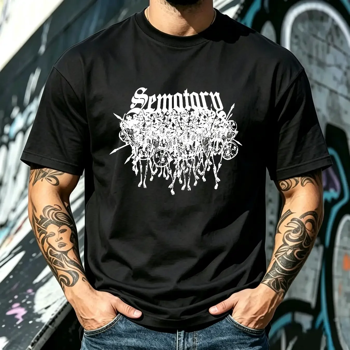 washed T Shirt Sematary Skellingtons Haunted Mound vintage Washed graphic designer clothes fashion Unisex streetwear Versatile