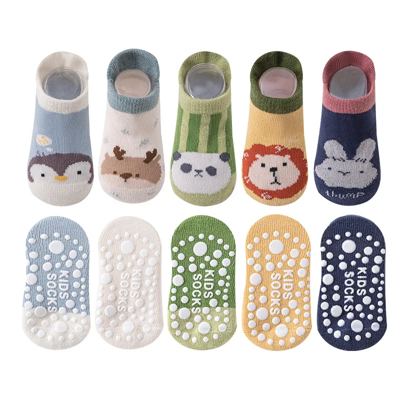 Cartoon Baby Anti Slip Boat Socks Small and Medium Sized Baby Glue Trampoline Sock Brave Lion Floor Sock Baby Girl Socks