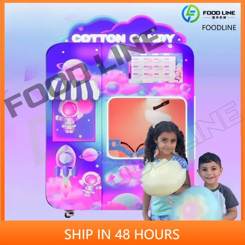 2025 Professional Commercial Fairy Floss Machine Maker Full Automatic Cotton Candy Vending Machine