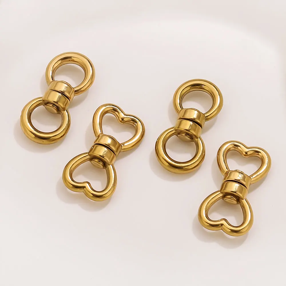 

5 Pcs Stainless Steel Connectors Heart Hooks Clasp 8 Character Rotating Buckle Keychain Chain DIY Jewellery Making Keyrings Bags