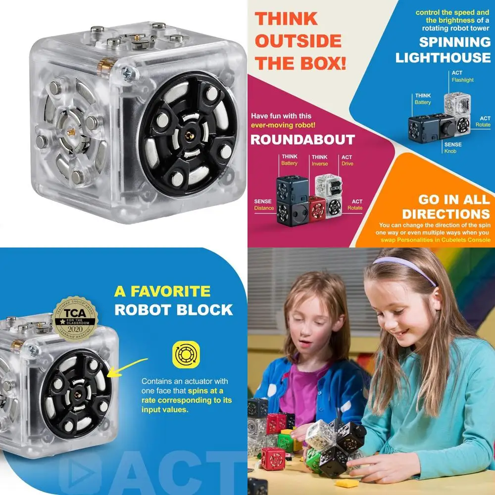Home STEM Robot Kit: Modular Robotic Cube for Ages 4+ with Rotating Blocks
