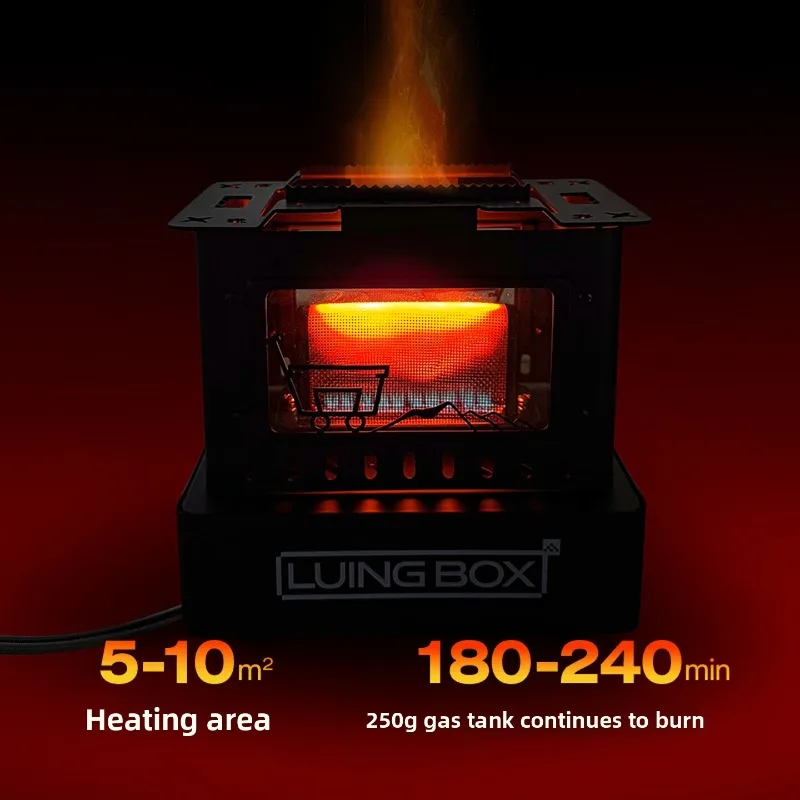 

LUING BOX Camping Outdoor Stove Hiking Lightweight Portable Survival Stove Stainless Retro Stove Heating Stove Tea Cooking Split