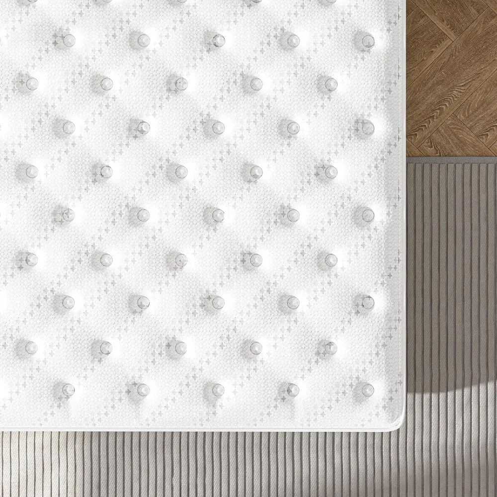 Matelas King Hybride de 14 Pouces en Mousse à Mémoire de Forme, Design Ergonomique de Luxe à 6 Couches pour le Dos des Instituts Otos