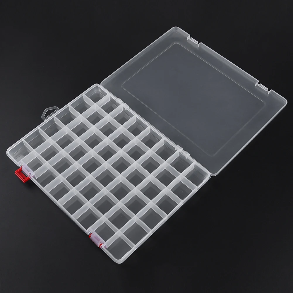 48 Grids Transparent Plastic Fishing Tackle Box Fishing Lures Bait Hooks Storage Case Compartment Container Organizer Tool Boxes