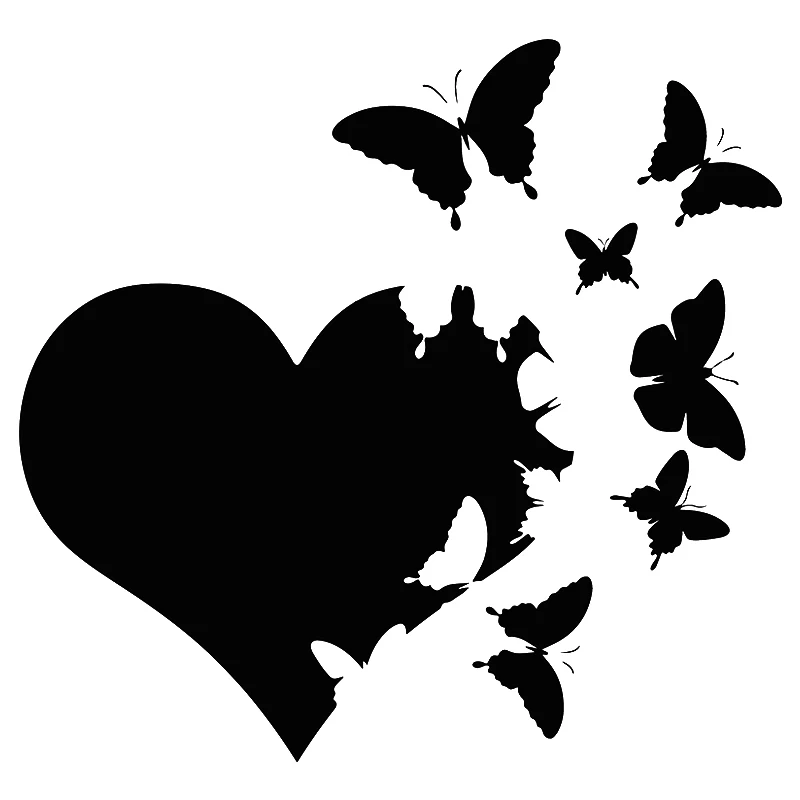 

Creative heart-shaped Butterfly fly away car sticker vinyl decal Motorcycle decoration car accessories