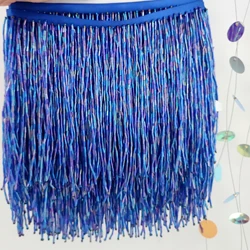 15cm Wide All Bugle Beads Beaded Fringe, Silver,gold,white, black,yellow,pink,red,blue,green,purple Beaded Fringe, Custom Colors