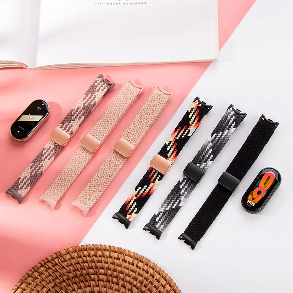 for Xiaomi Mi Band 8 9 Strap Replacement belt accessories magnetic buckle Braided correa bracelet Miband 9 Miband 8 Watch Straps