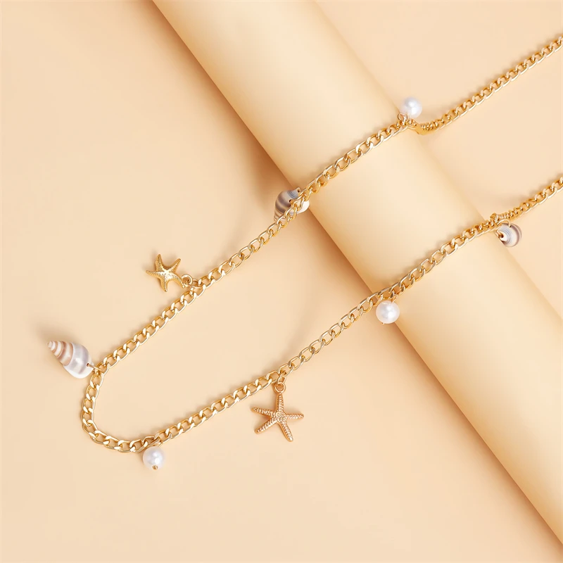 Böhmisches handgefertigtes Muschelarmband für Damen, elegantes Armband mit Imitationsperlenanhänger, Sommer-Strandschmuck, Geschenke – Detail 17