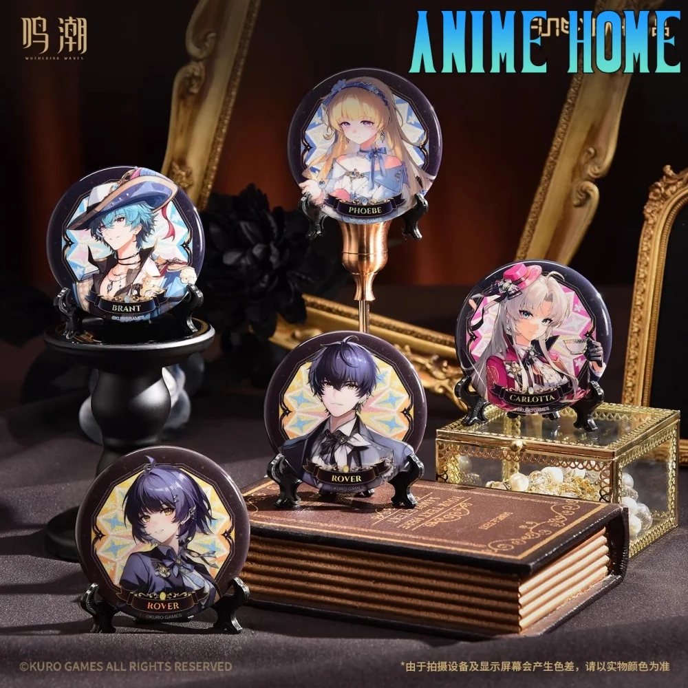 

Available Game Wuthering Waves Brant Phoebe Carlotta Tinplate Badge Cartoon Baji Cosplay Official Original Gift