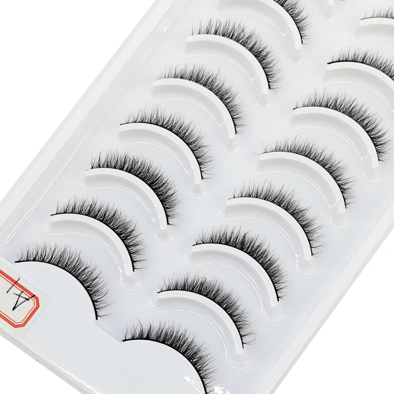 HBZGTLA10Pairs Ciglia Finte Naturali Ciglia Finte Trucco Lungo 3d Ciglia di Visone Estensione Ciglia Riutilizzabili Ciglia di Visone per La Bellezza