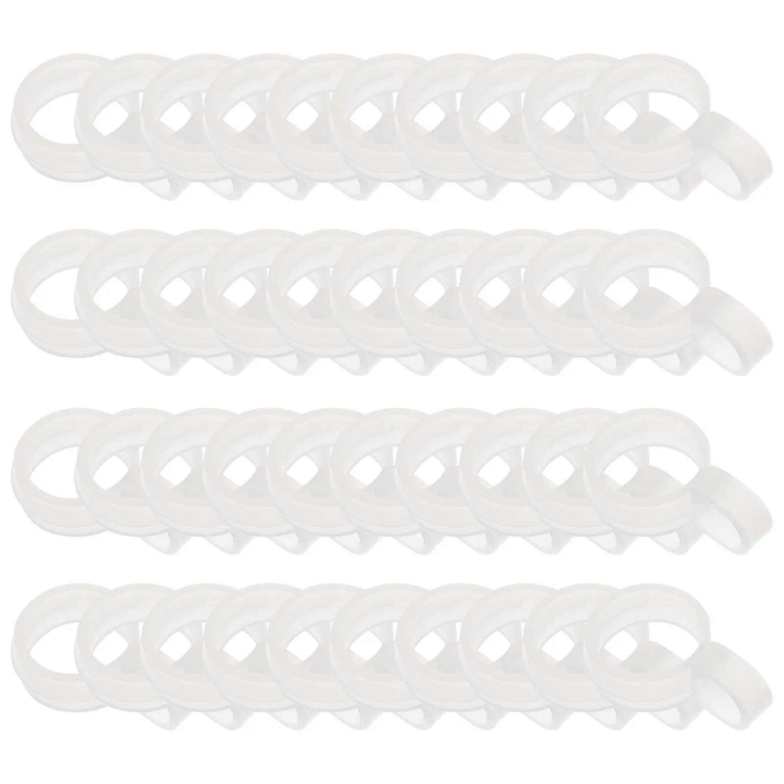 

60pcs Windproof Hanger Buckle Plastic Round Fixing Clip For Clothes Drying Pole Non-Slip Retaining Hook Household Hanging