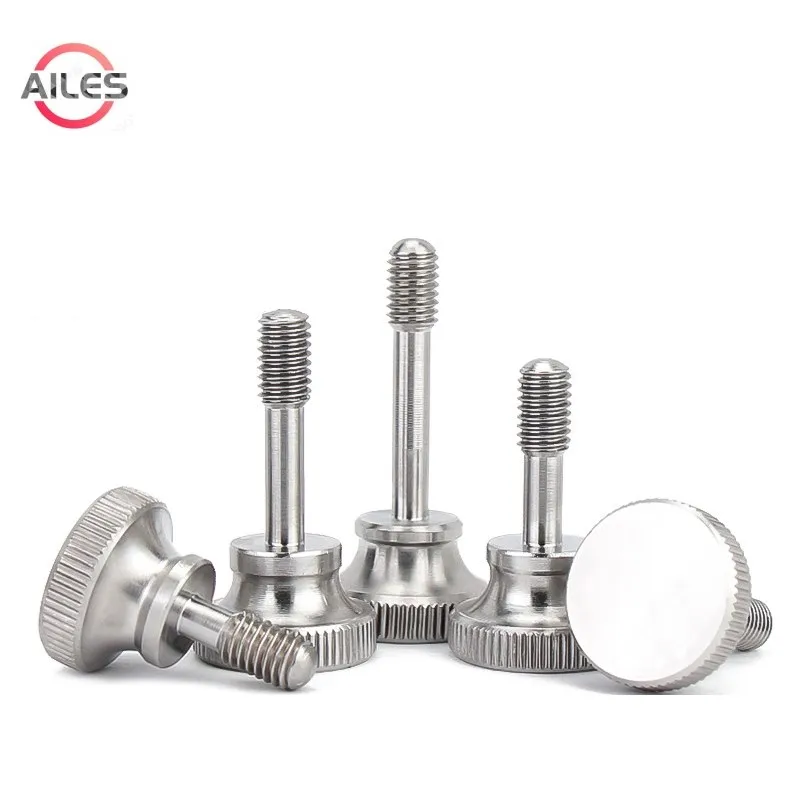 

M3 M4 M5 M6 M8 304 Stainless Steel Knurl High Step Head Hand Tighten Thumb Screws with Waisted Shank Curtain Wall Glass Lock