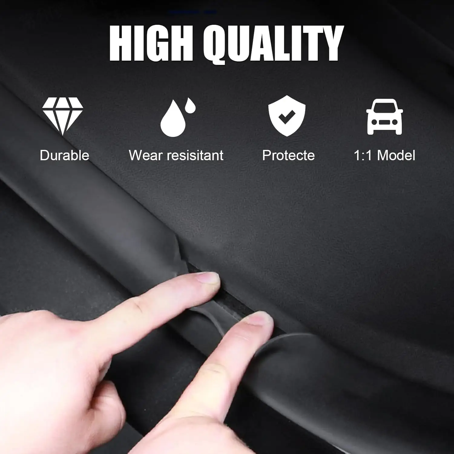 8-teiliger Türschwellenschutz für Tesla Model Y Juniper 2026, Anti-Kick Vollschutz-Türschwellenabdeckung, Neues Model Y, TPE-Material, LHD – Detail 2