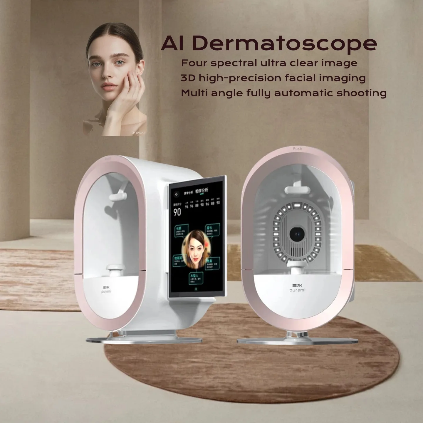 

AI Facial Skin Analyzer Detection Skin Problem Diagnosis 8 Spectrum Professional Analysis Beauty Salon Equipment