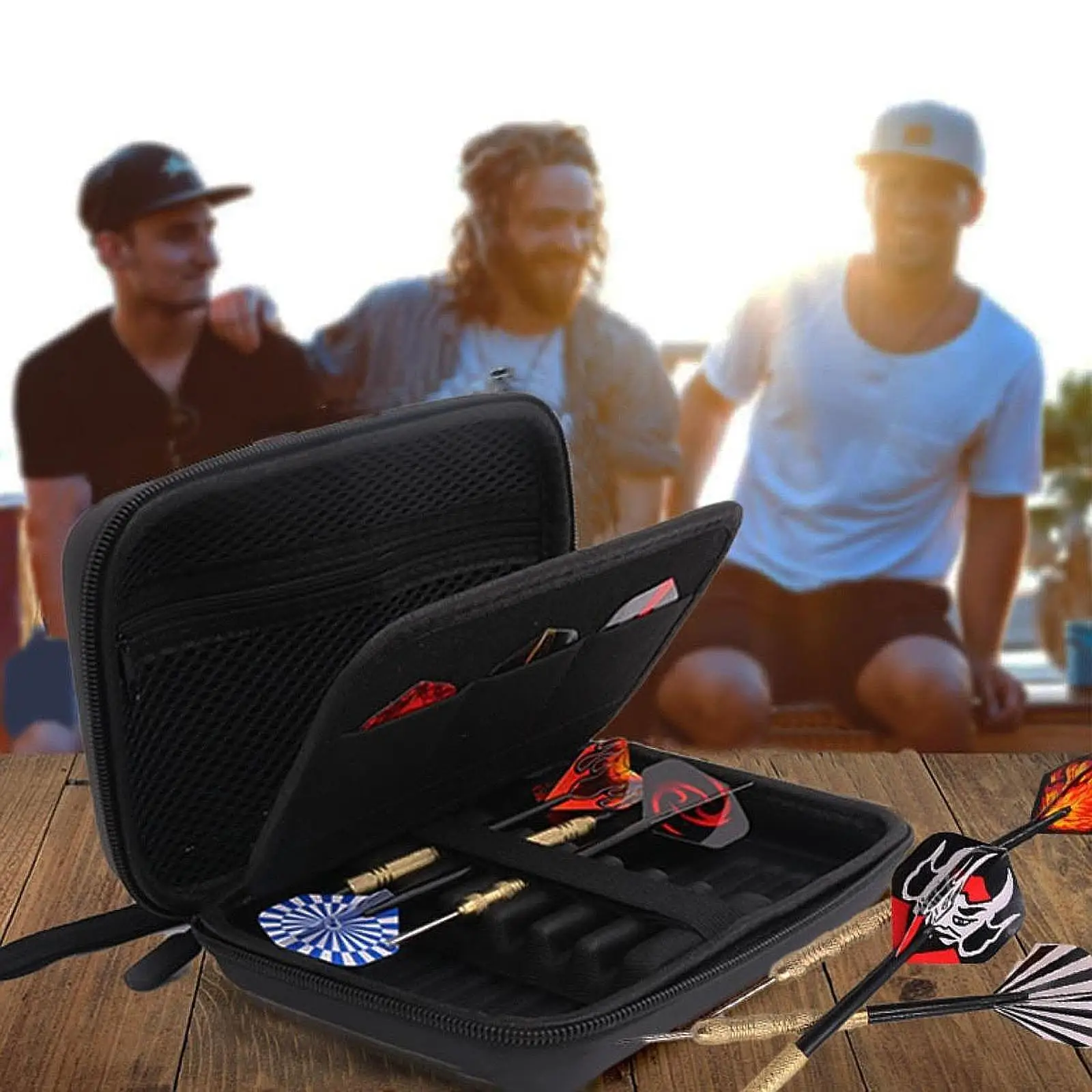 

Жесткий дорожный футляр из искусственной кожи с 6-слотами, противоударный для кончиков, органайзера для валов