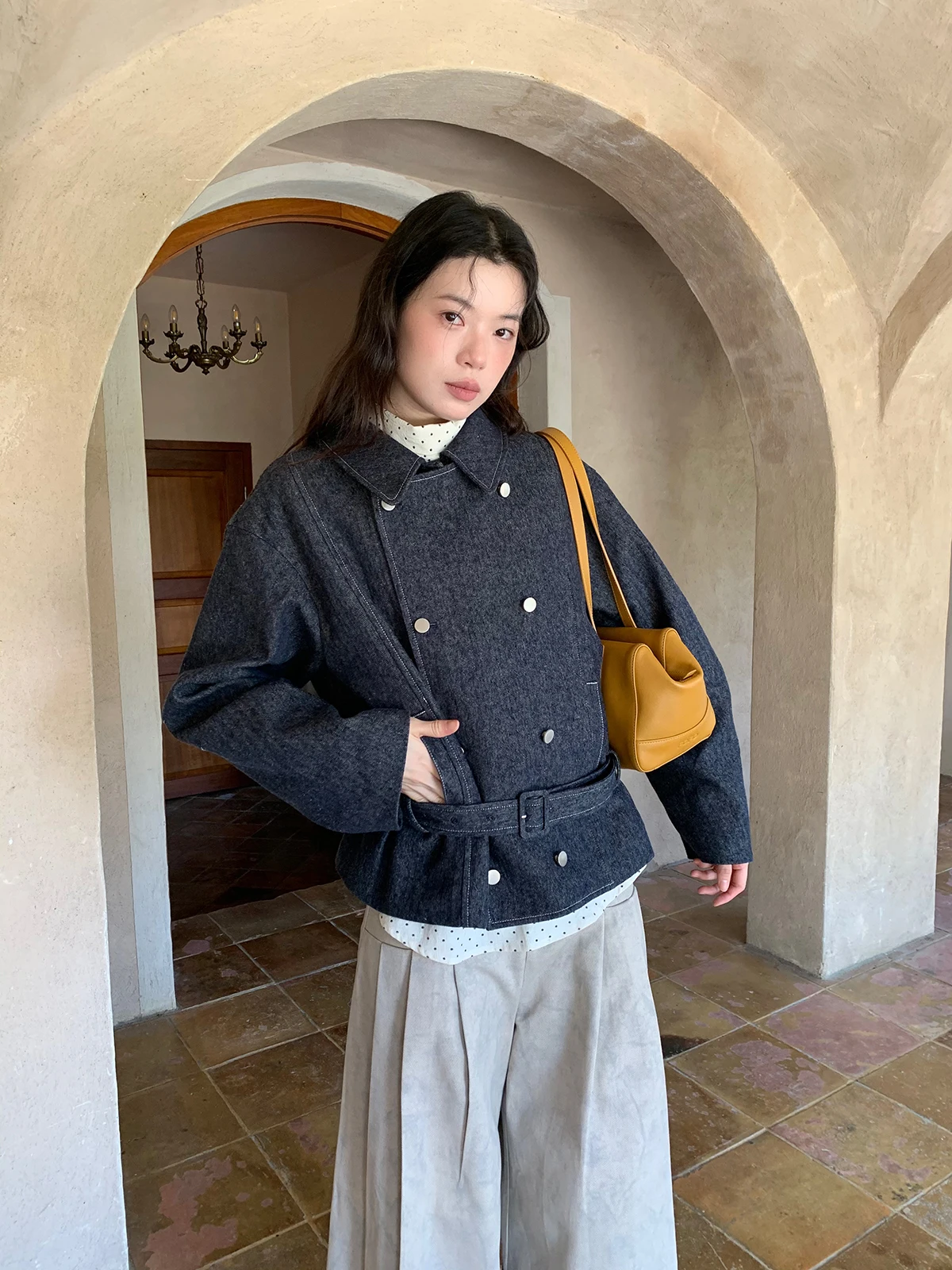 

Chic ort Women's Denim Jaet Dorydory Spring New Arrival Linen Material Classic Waist-Cinching Sli Commute Sle Long ...