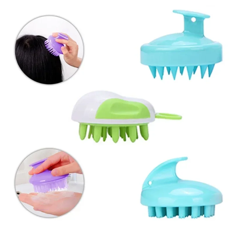 

Silicone Head Body To Wash Clean Care Hair Root Itching Scalp Massage Comb Shower Brush Bath Spa Anti-Dandruff Shampoo