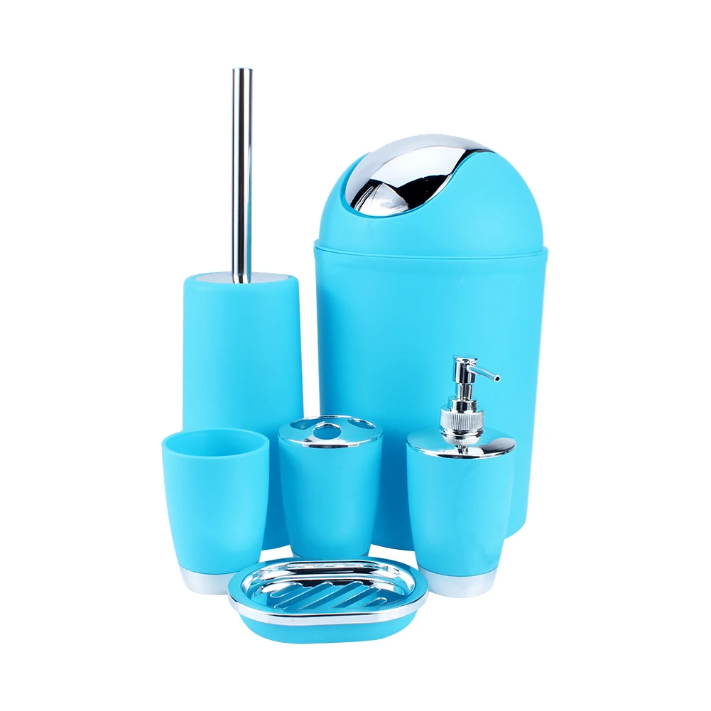 6 In 1 Bathroom Accessory 6 In 1 Bathroom Set Bathroom Accessory Set Bin Soap Dish Dispenser Tumbler Toothbrush Holder