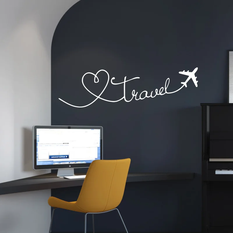 Travel Wall Sticker Love Planes Airplane Decoration Decals Vinyl Art Home Decor Room Bedroom Murals Wallpaper Removable #601
