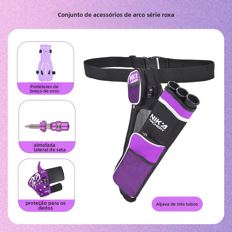 nika-archery-purple-series-competitive-recurve-bow-protective-accessories-cute-female-arrow-finger-protector-arm-pads-quiver