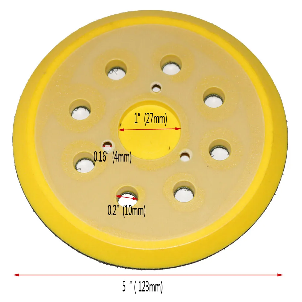 5Inch 125MM 5/16"-24 Thread Hook Loop Back-up Sanding Pad Sander Backing Plate Grinder Power Tools