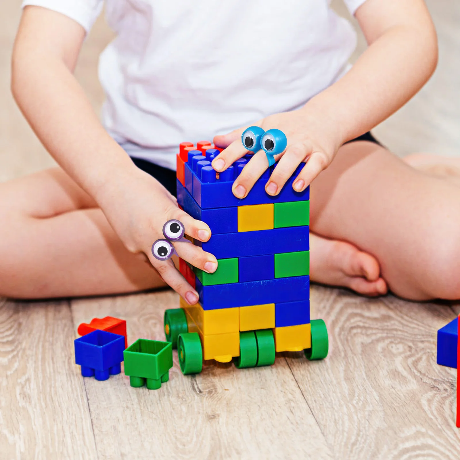 20 個の指輪大きな目の人形マルチカラー安全軽量ステージ教育ストーリーテリングロールプレイプレゼンテーションゲーム用