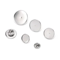 10pcs Stainless Steel Brooch Tray Base Blank Lapel Pin Cabochon Setting For DIY Badges Jewelry Craft Making Supplies Materials