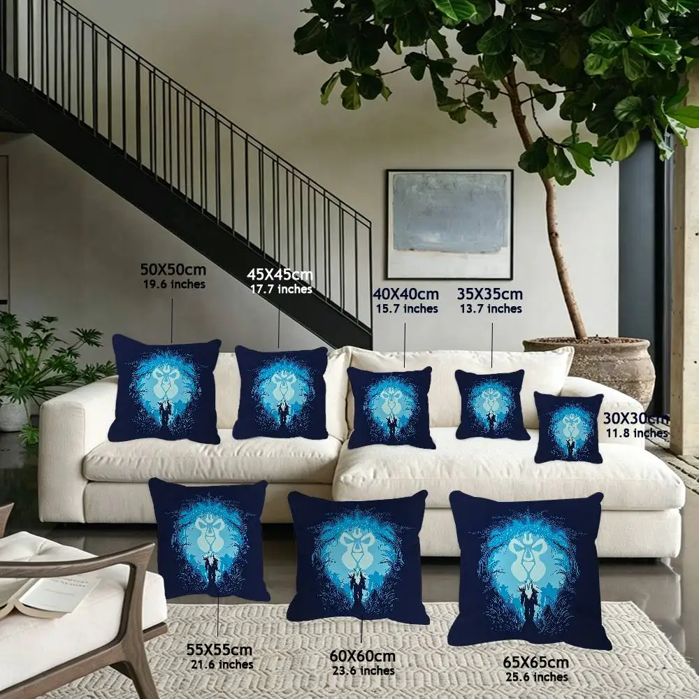 W-WOW Game Pillow Case Sofa Living Room Bedroom Warcrafts Double-sided Printing Square Cushion Nap Time Pillow Case