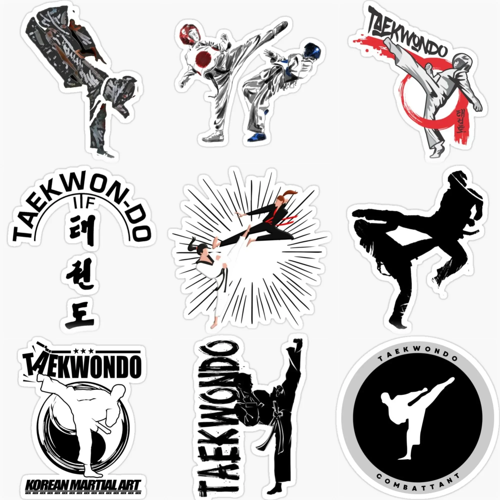 

Taekwondo Combat Kicking Creative PVC Car Stickers Accessories Bicycle Motorcycle Helmet Window Wall Decal Customizable Size