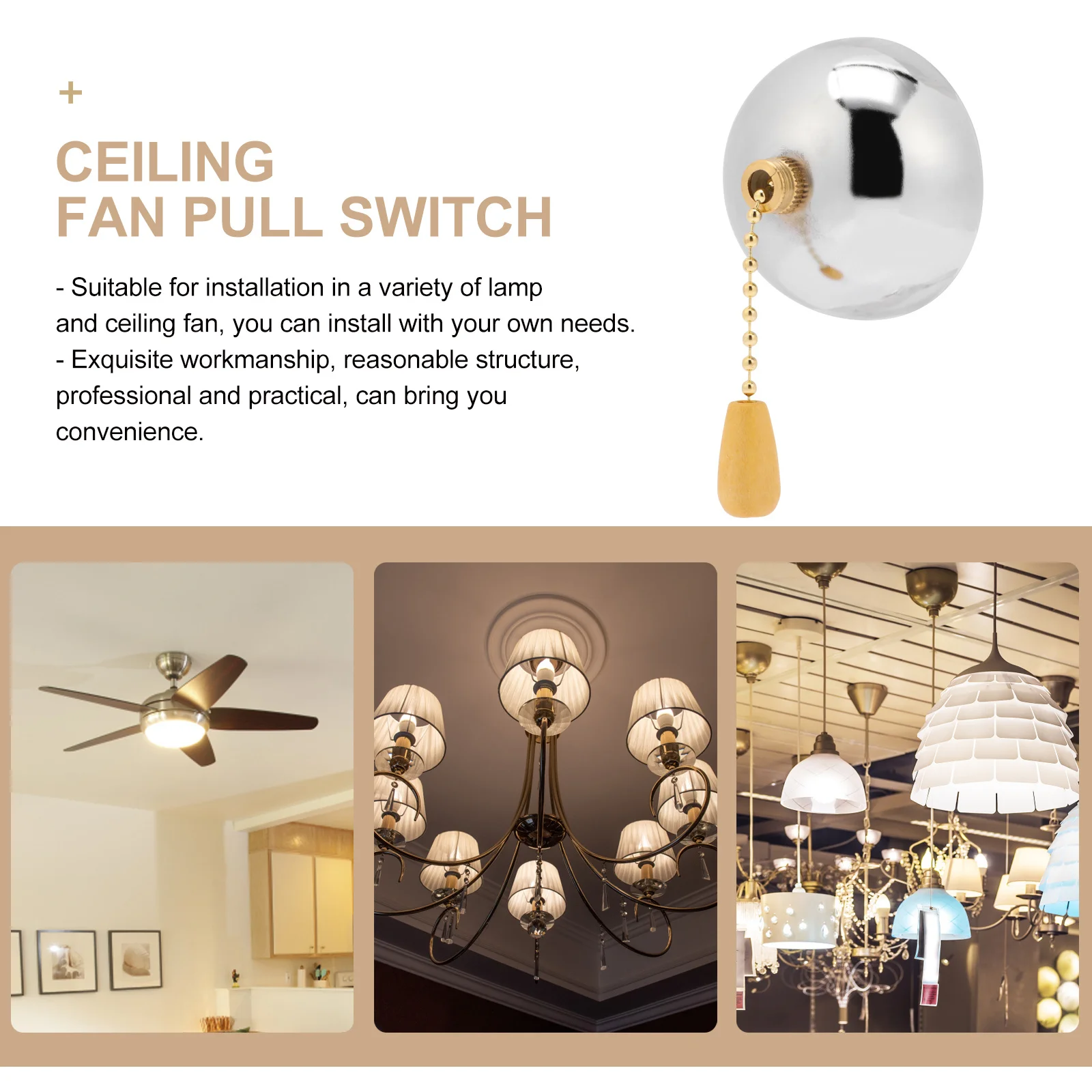 

2pcs For Chandelier Light Chain Replacement Pulling Cord Rope Metal Lamp Pull Light Pull Chain Rope Lamp Supply