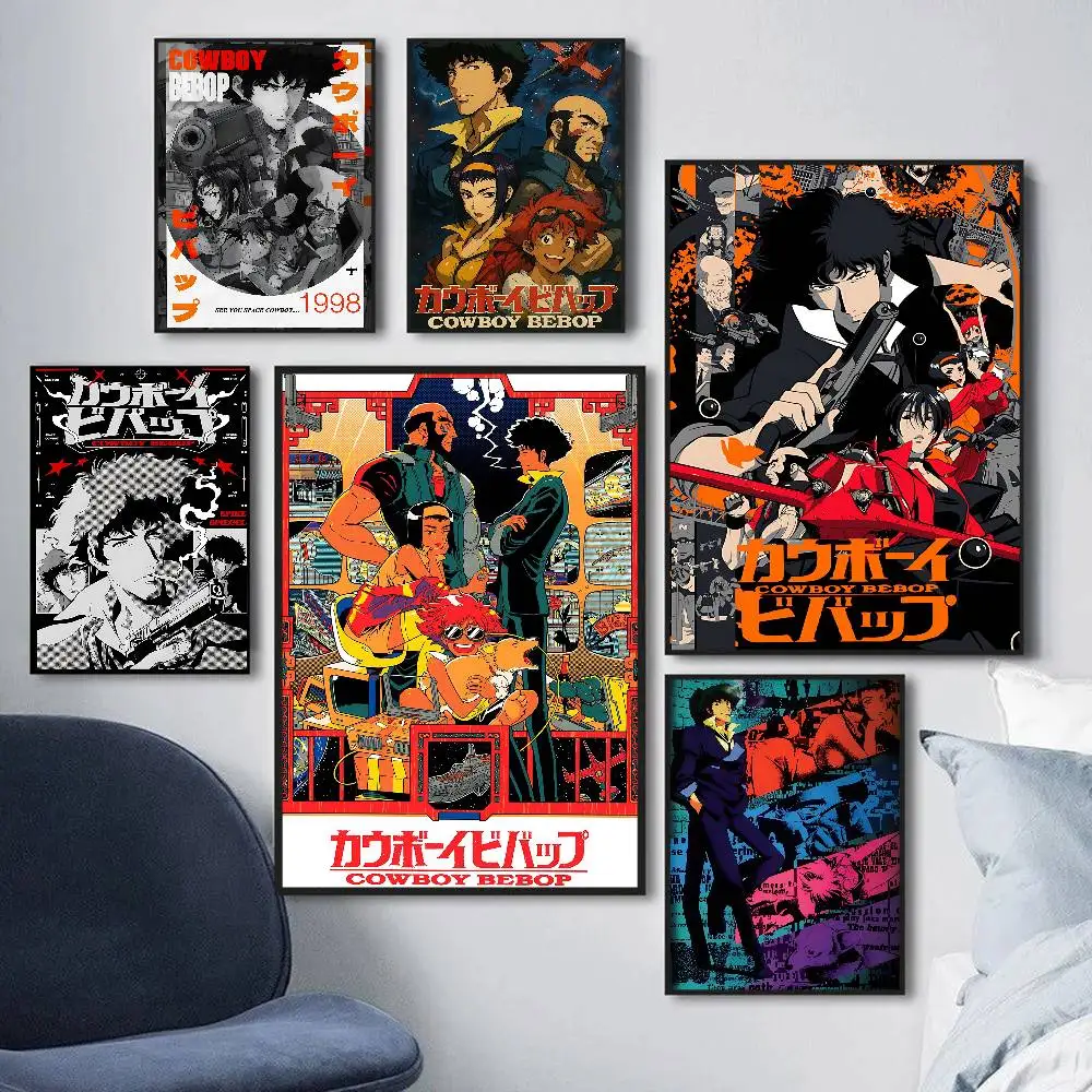 Classic Anime C_Cowboy B_Bebop Anime Posters Sticky HD Quality Wall Art Retro Posters for Home Kawaii Room Decor