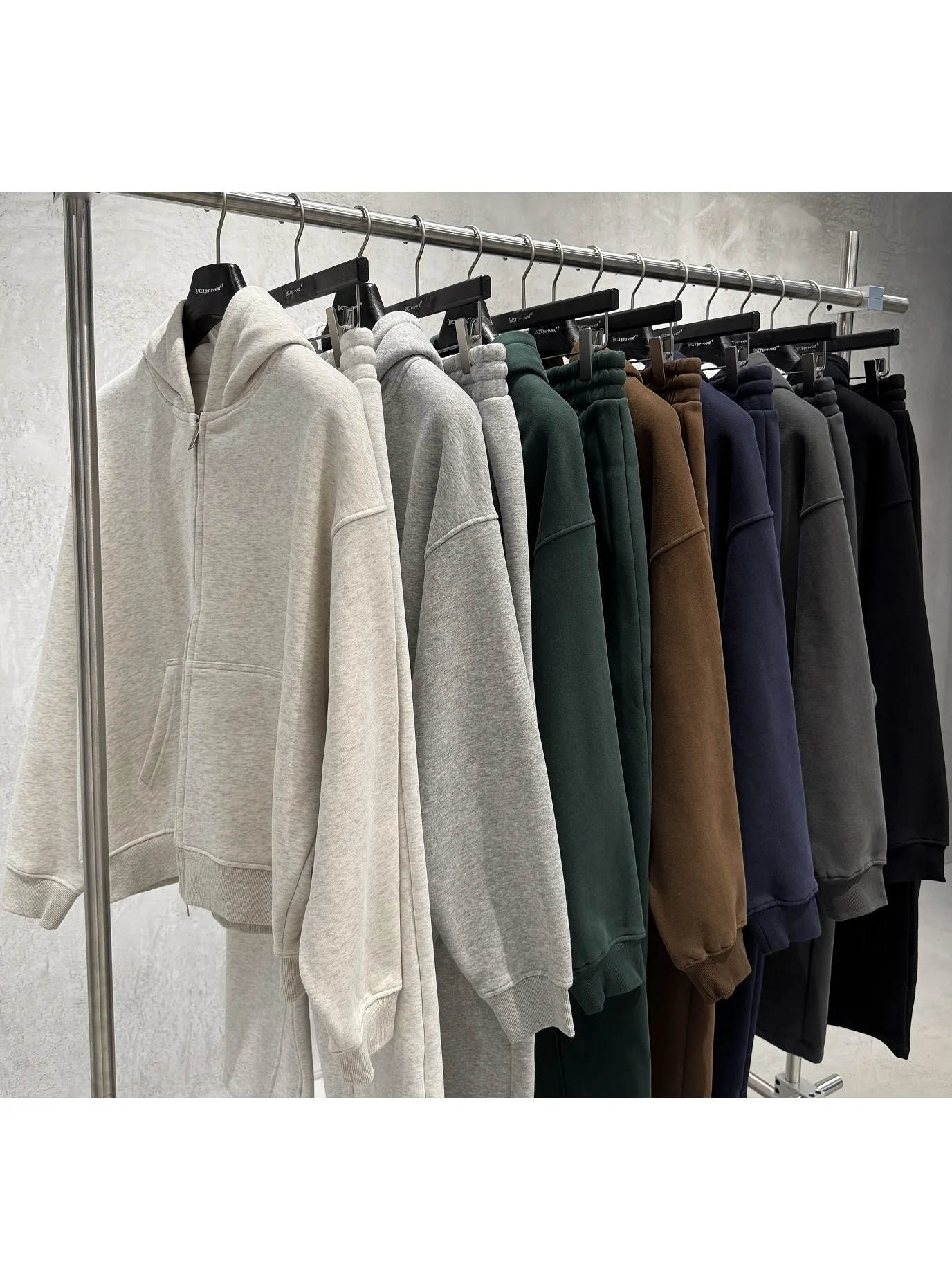 

Осень-зима Boxy Color Толстовка с капюшоном на молнии Кардиган Комплект Американский Свободный Ленивый Мужчины Женщины Fce Thi Спортивные штаны Повседневные Спортивные...