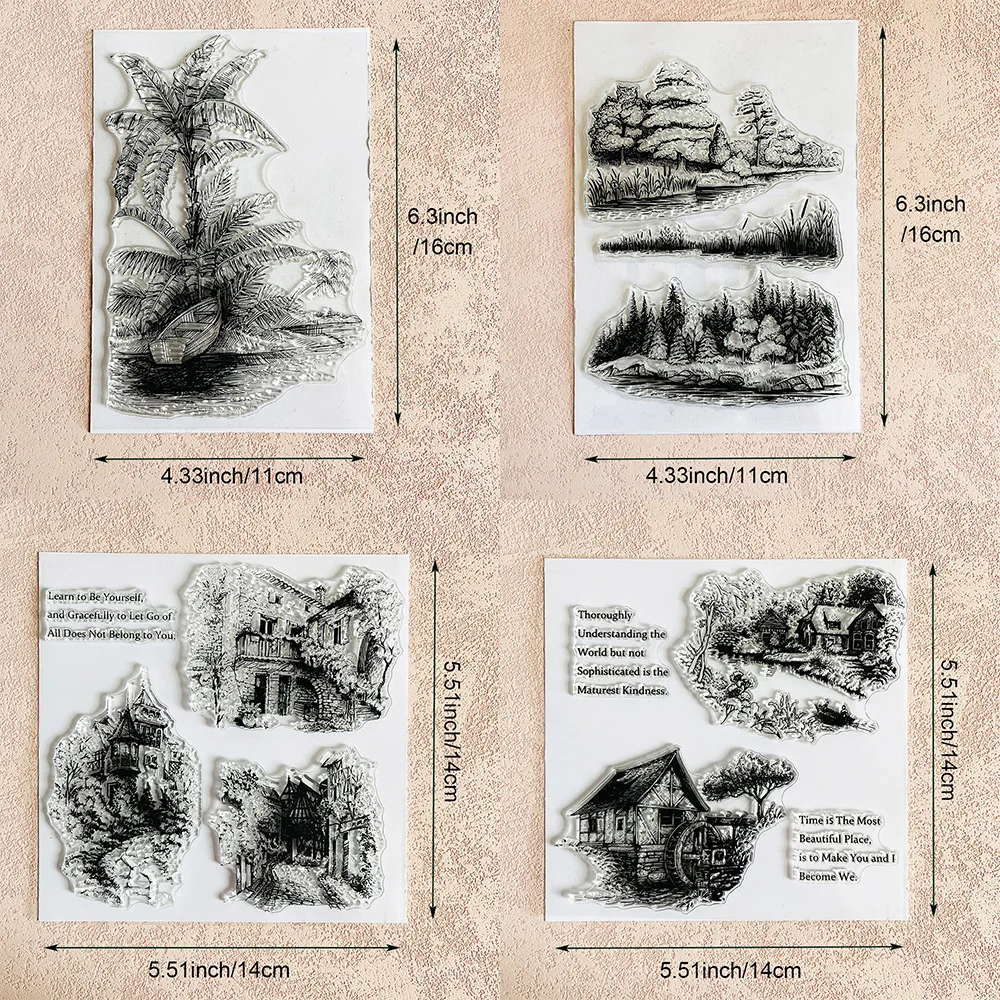 Natürliche Landschaften/Klare Stempel/Siegel für DIY Scrapbooking, Kartenherstellung, Album, dekoratives Siegel, Basteln