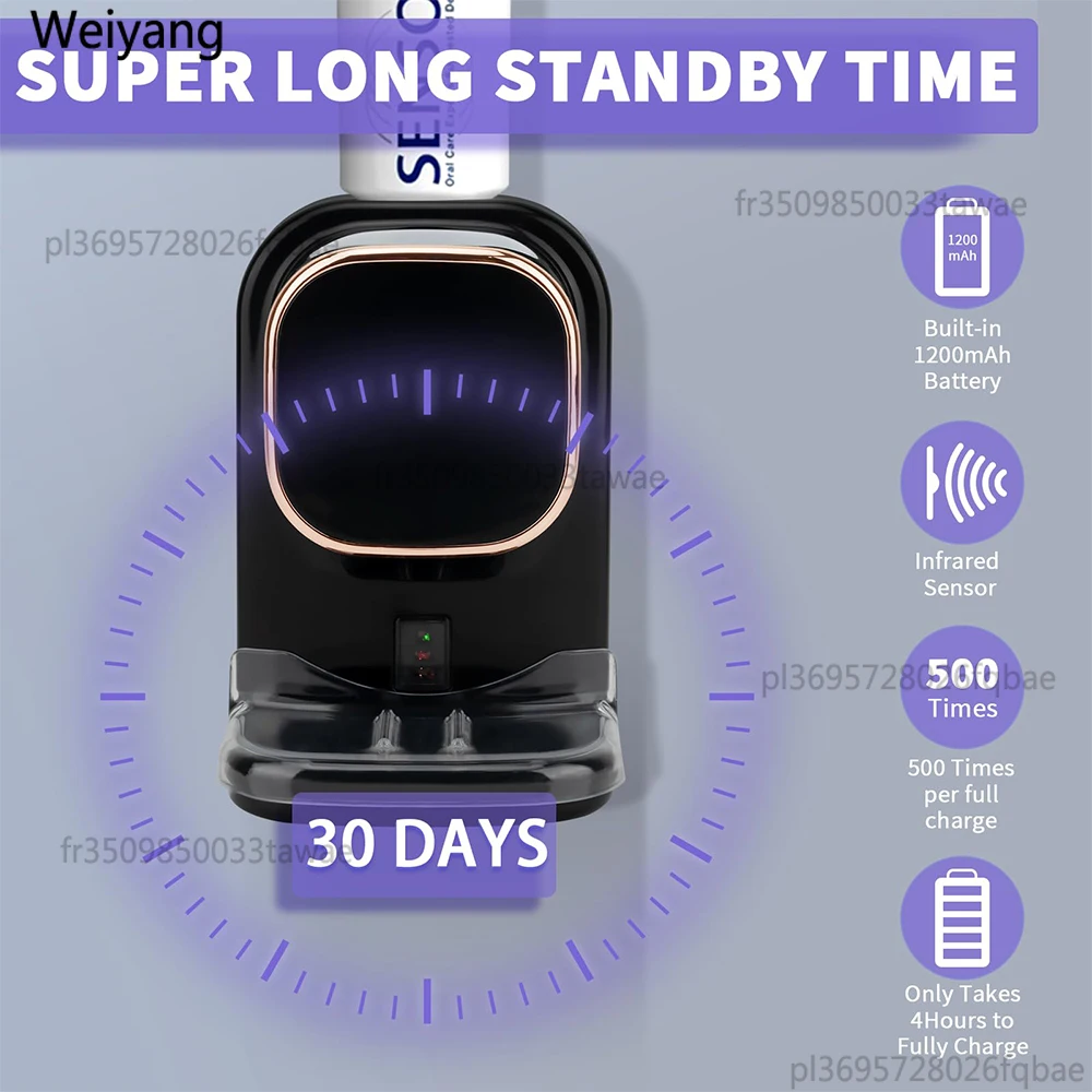 موزع معجون الأسنان الأوتوماتيكي، عصارة معجون الأسنان الكهربائية المثبتة على الحائط للأطفال والكبار للحمام #2