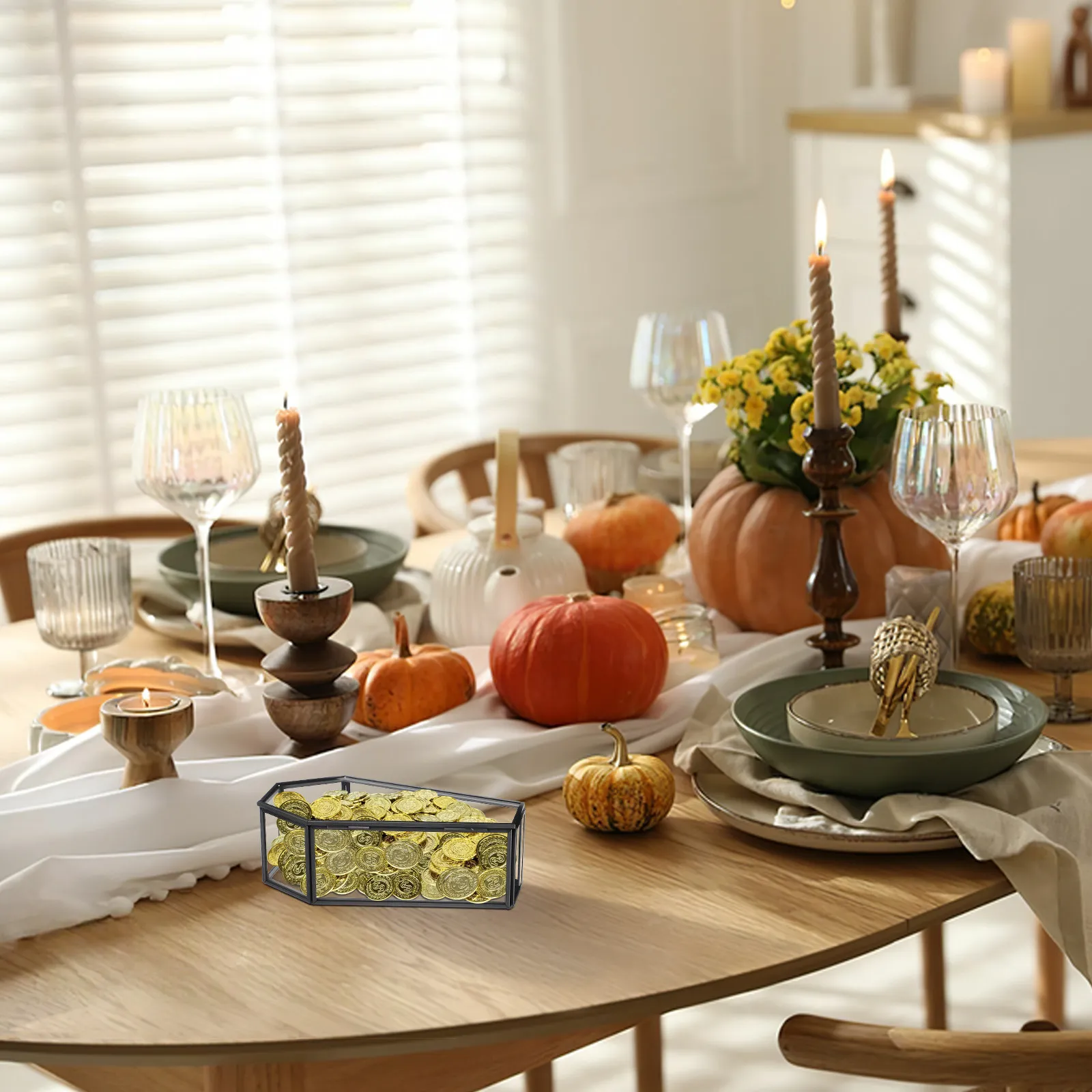 

Black Glass Coffin Display Box Hinged Lid Gothic Jewelry Case Halloween Candy Tray Decorative Storage Box Unique Trinket Holder